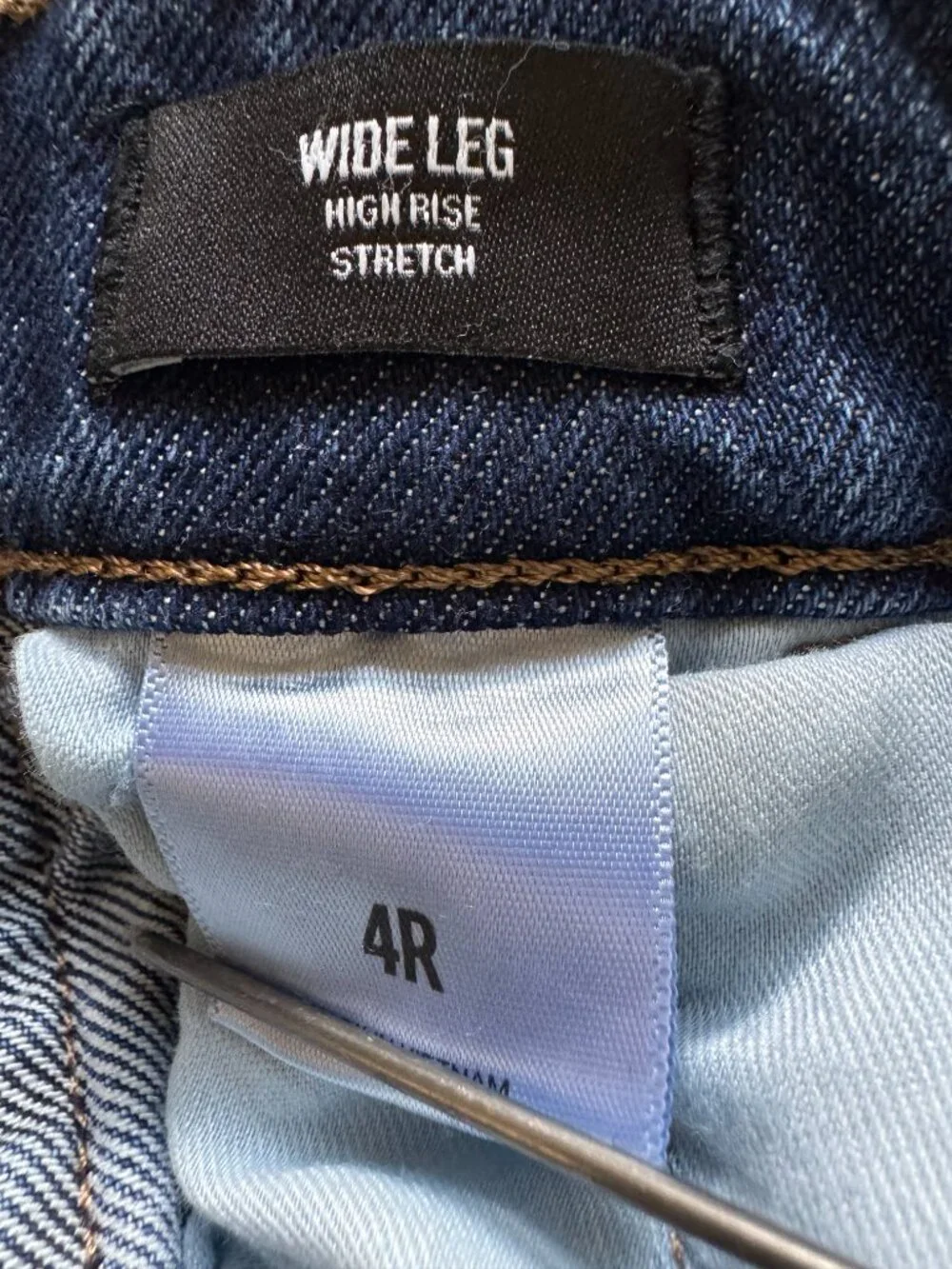 Express Wide Leg Jeans Womens 4R High Rise Stretch Medium Wash Denim - Picture 8 of 10